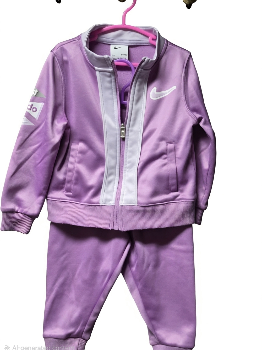 Nike Girls' Lavender and White Athletic Track Set